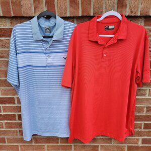 Callaway Blue Striped and Red Polo Shirts